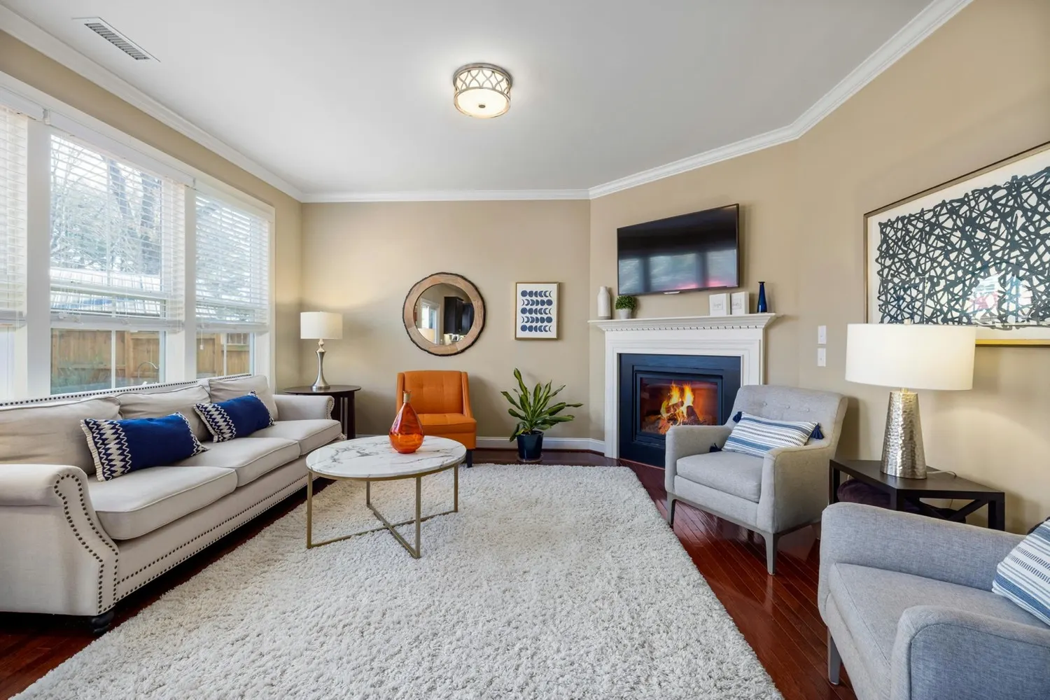 Comfortable furnished living room in a Phoenix, AZ apartment