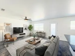 Staged living room in a Hampton on 27th apartment, Phoenix AZ
