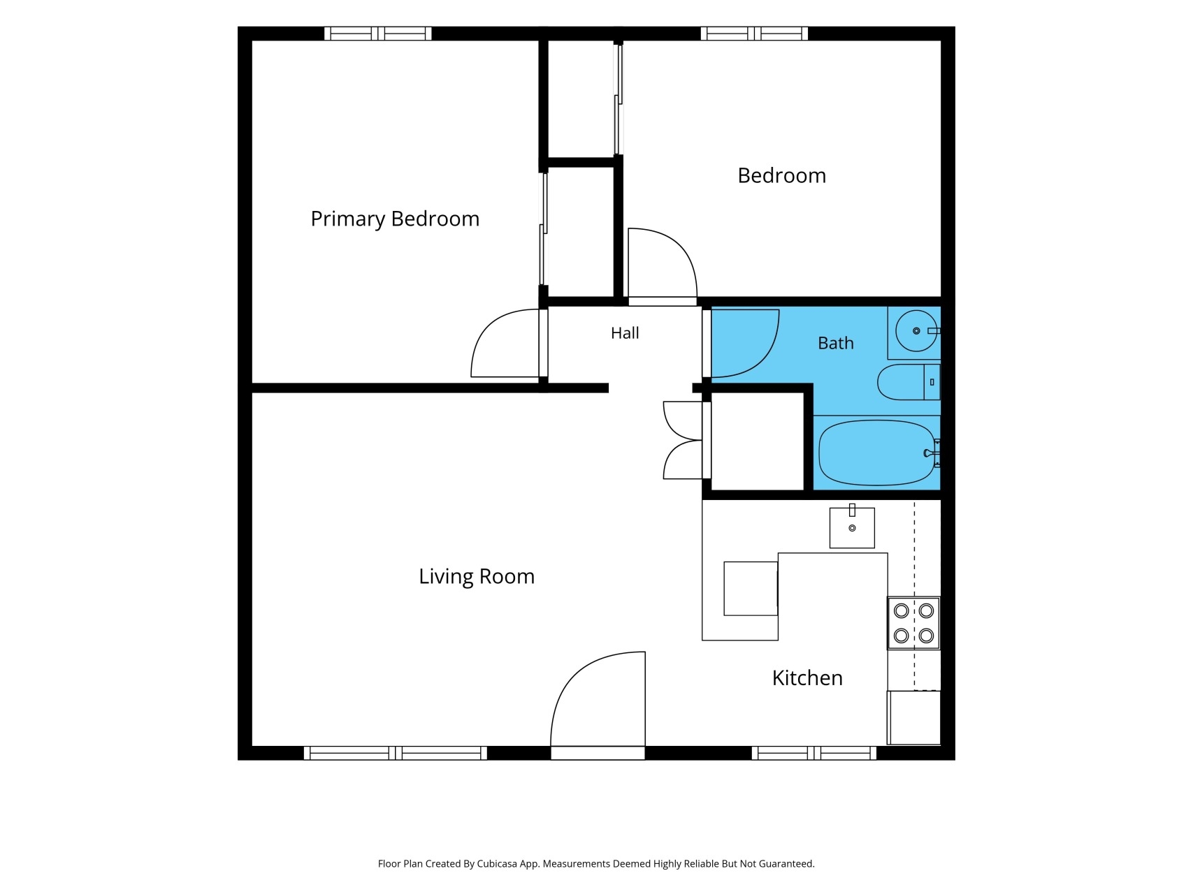 2 Bed · 1 Bath floor plan